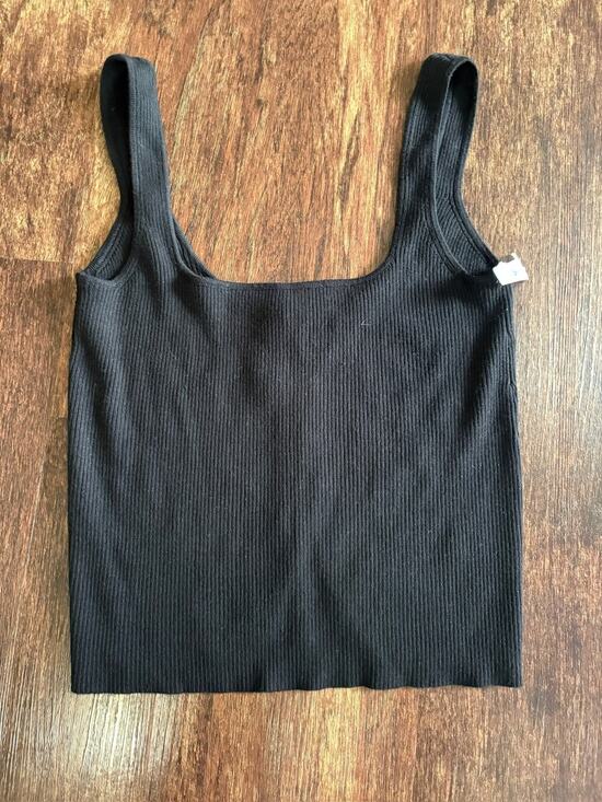 Lulus Tops - NWT Lulus Black Ribbed Knit Tie Back Tank Top Womens Size Medium Summer Knit Top